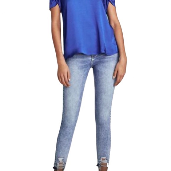 Zara Shredded Hem Skinny Jean Size 6 - Picture 2 of 9